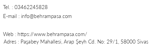 Behrampaa Otel telefon numaralar, faks, e-mail, posta adresi ve iletiim bilgileri