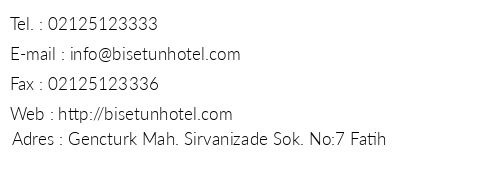 Bisetun Hotel telefon numaralar, faks, e-mail, posta adresi ve iletiim bilgileri