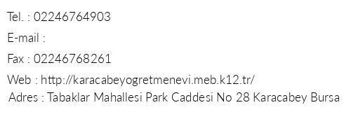 Bursa Karacabey retmenevi telefon numaralar, faks, e-mail, posta adresi ve iletiim bilgileri