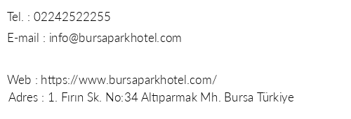 Bursa Park Apart telefon numaralar, faks, e-mail, posta adresi ve iletiim bilgileri