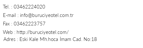Buruciye Hotel telefon numaralar, faks, e-mail, posta adresi ve iletiim bilgileri