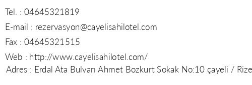 ayeli Sahil Otel telefon numaralar, faks, e-mail, posta adresi ve iletiim bilgileri