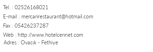 Cennet Hotel telefon numaralar, faks, e-mail, posta adresi ve iletiim bilgileri