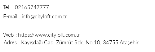 Cityloft Hotels telefon numaralar, faks, e-mail, posta adresi ve iletiim bilgileri