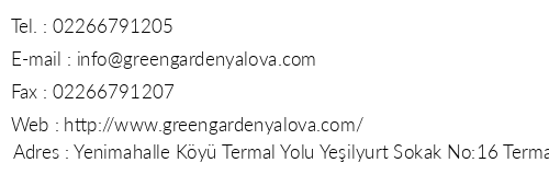 Club Green Garden Hotel telefon numaralar, faks, e-mail, posta adresi ve iletiim bilgileri