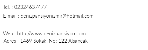 Deniz Butik Otel telefon numaralar, faks, e-mail, posta adresi ve iletiim bilgileri