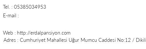 Dikili Erdal Aile Pansiyonu telefon numaralar, faks, e-mail, posta adresi ve iletiim bilgileri