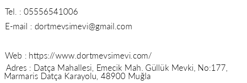 Drt Mevsim Evi Pansiyon telefon numaralar, faks, e-mail, posta adresi ve iletiim bilgileri