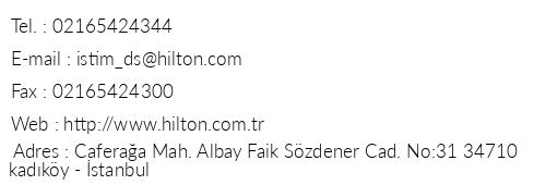 Doubletree By Hilton Moda telefon numaralar, faks, e-mail, posta adresi ve iletiim bilgileri