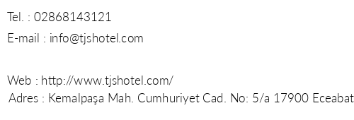 Eceabat Tj's Hotel telefon numaralar, faks, e-mail, posta adresi ve iletiim bilgileri