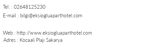 Ekiolu Apart Otel telefon numaralar, faks, e-mail, posta adresi ve iletiim bilgileri