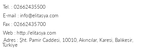 Elit Asya Hotel telefon numaralar, faks, e-mail, posta adresi ve iletiim bilgileri