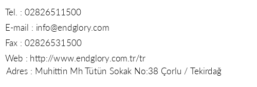 End Glory Hotel telefon numaralar, faks, e-mail, posta adresi ve iletiim bilgileri