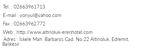 Eren Hotel telefon numaralar, faks, e-mail, posta adresi ve iletiim bilgileri