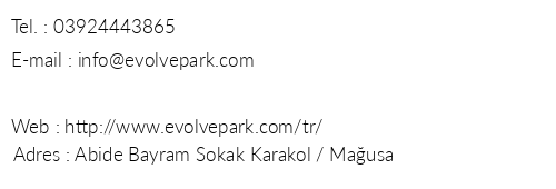 Evolve Park Hotel telefon numaralar, faks, e-mail, posta adresi ve iletiim bilgileri