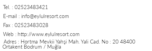 Eyll Resort Hotel telefon numaralar, faks, e-mail, posta adresi ve iletiim bilgileri