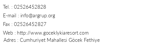 Gcek Lykia Resort Hotel telefon numaralar, faks, e-mail, posta adresi ve iletiim bilgileri
