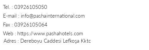 Grand Pasha Lefkoa Hotel telefon numaralar, faks, e-mail, posta adresi ve iletiim bilgileri