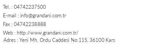Grand An Hotel telefon numaralar, faks, e-mail, posta adresi ve iletiim bilgileri
