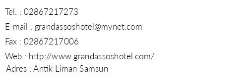 Grand Asos Otel telefon numaralar, faks, e-mail, posta adresi ve iletiim bilgileri