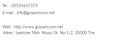Gl Pansiyon Otel Tire telefon numaralar, faks, e-mail, posta adresi ve iletiim bilgileri