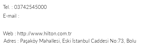 Hampton By Hilton Bolu telefon numaralar, faks, e-mail, posta adresi ve iletiim bilgileri