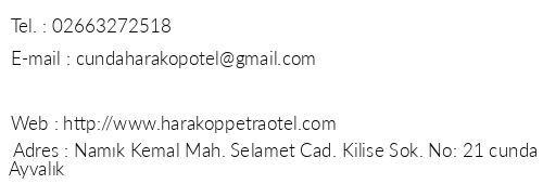 Harakop Petra Otel telefon numaralar, faks, e-mail, posta adresi ve iletiim bilgileri