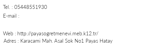 Hatay Drtyol Payas retmenevi telefon numaralar, faks, e-mail, posta adresi ve iletiim bilgileri