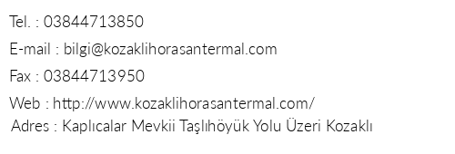 Horasan Termal Otel telefon numaralar, faks, e-mail, posta adresi ve iletiim bilgileri