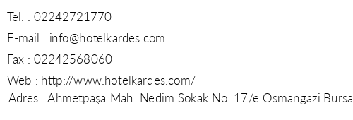 Hotel Karde telefon numaralar, faks, e-mail, posta adresi ve iletiim bilgileri