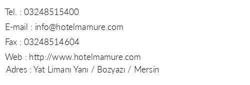 Hotel Mamure telefon numaralar, faks, e-mail, posta adresi ve iletiim bilgileri