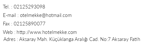 Hotel Mekke telefon numaralar, faks, e-mail, posta adresi ve iletiim bilgileri