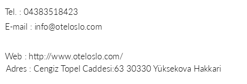 Hotel Oslo telefon numaralar, faks, e-mail, posta adresi ve iletiim bilgileri