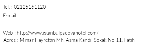 Hotel Padova telefon numaralar, faks, e-mail, posta adresi ve iletiim bilgileri