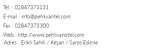 Hotel Pehlivan telefon numaralar, faks, e-mail, posta adresi ve iletiim bilgileri