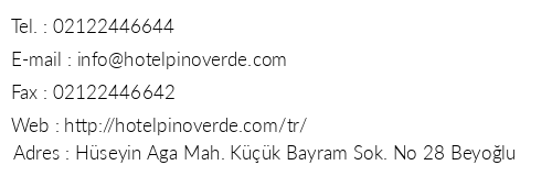 Hotel Pino Verde telefon numaralar, faks, e-mail, posta adresi ve iletiim bilgileri
