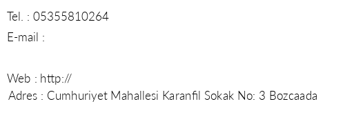 House Bozcaada telefon numaralar, faks, e-mail, posta adresi ve iletiim bilgileri