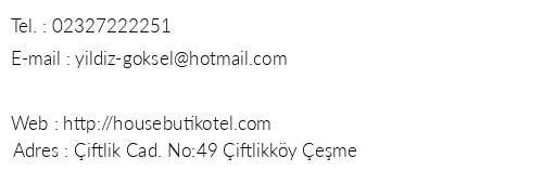 House Hotel eme telefon numaralar, faks, e-mail, posta adresi ve iletiim bilgileri