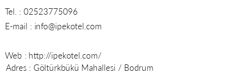 pek Otel Trkbk telefon numaralar, faks, e-mail, posta adresi ve iletiim bilgileri