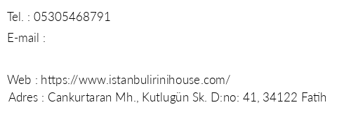 stanbul rini Seaview House telefon numaralar, faks, e-mail, posta adresi ve iletiim bilgileri