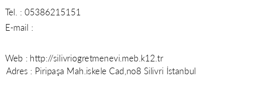 stanbul Silivri retmenevi telefon numaralar, faks, e-mail, posta adresi ve iletiim bilgileri