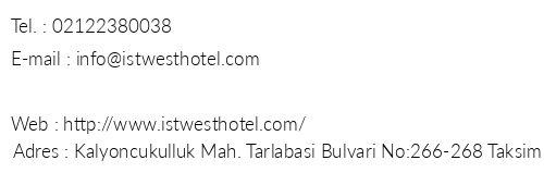stwest Hotel telefon numaralar, faks, e-mail, posta adresi ve iletiim bilgileri