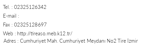zmir Tire retmenevi telefon numaralar, faks, e-mail, posta adresi ve iletiim bilgileri