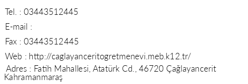 Kahramanmara alayan Cerit retmenevi telefon numaralar, faks, e-mail, posta adresi ve iletiim bilgileri