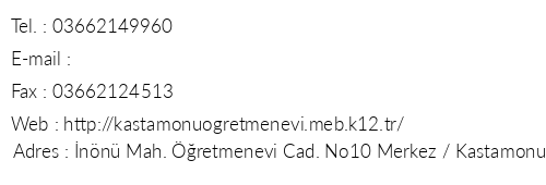 Kastamonu erife Bac retmenevi telefon numaralar, faks, e-mail, posta adresi ve iletiim bilgileri