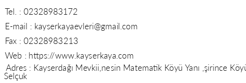 Kayserkaya Da Evleri telefon numaralar, faks, e-mail, posta adresi ve iletiim bilgileri