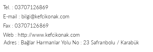 Kefi Konak Otel telefon numaralar, faks, e-mail, posta adresi ve iletiim bilgileri