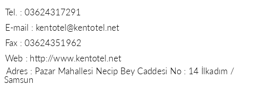 Kent Otel telefon numaralar, faks, e-mail, posta adresi ve iletiim bilgileri