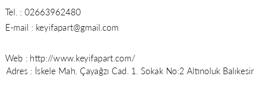 Keyif Apart Pansiyon Altnoluk telefon numaralar, faks, e-mail, posta adresi ve iletiim bilgileri