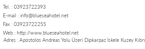 Kbrs Blue Sea Hotel telefon numaralar, faks, e-mail, posta adresi ve iletiim bilgileri